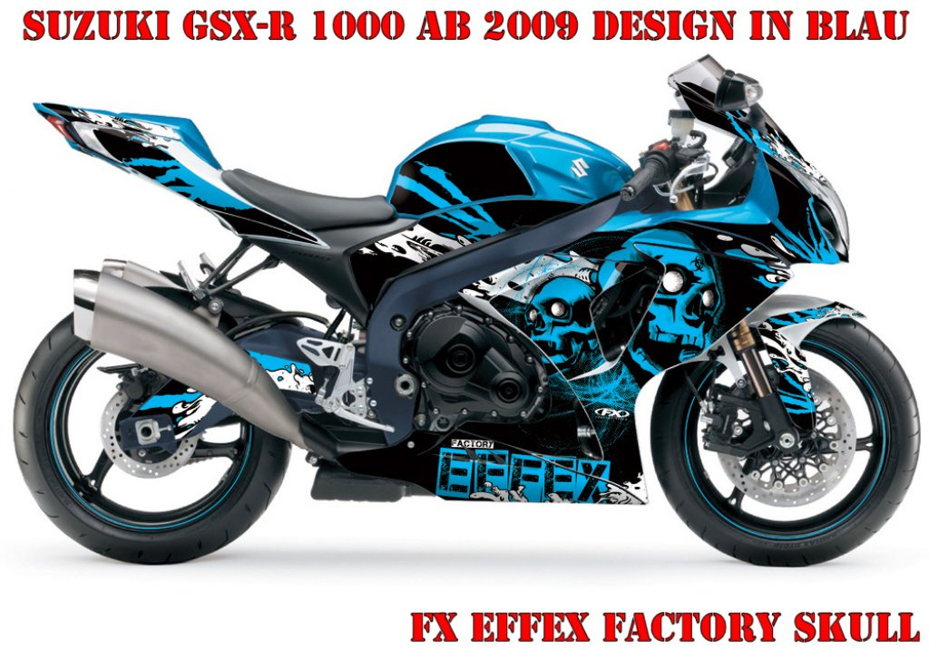 Example picture for thr colors, Skull Blue for Suzuki GSX-R 1000 2009-2016